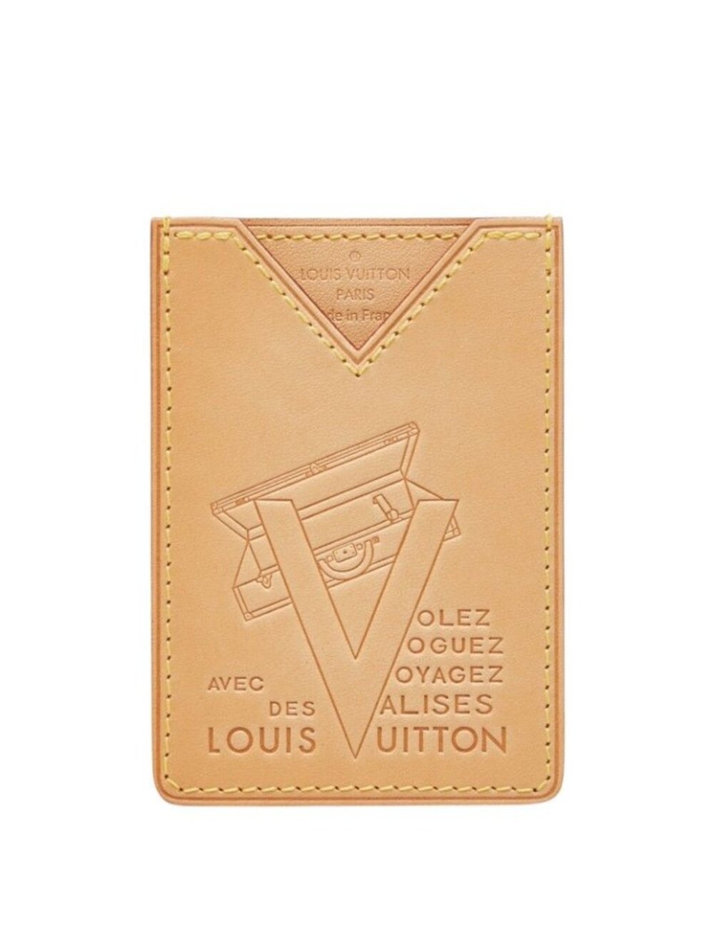 Louis Vuitton Card Case Trunk Beige Leather